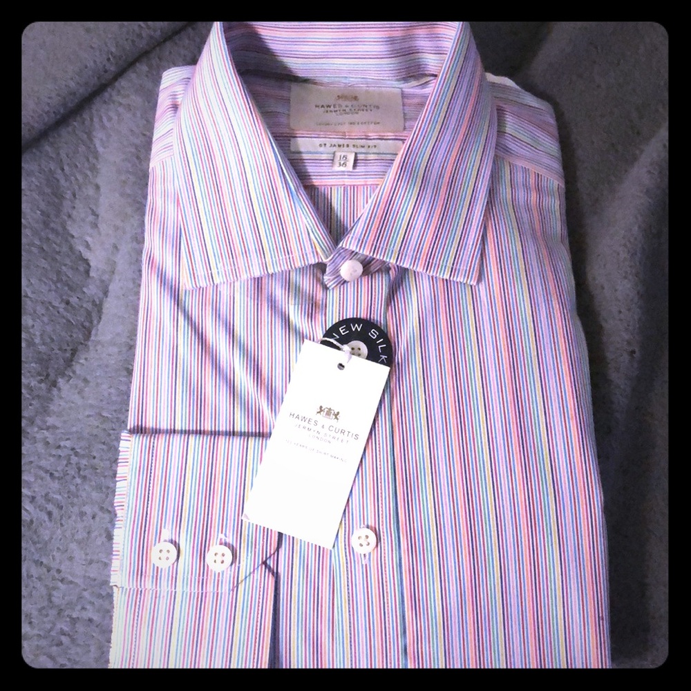 Hawes & Curtis Orange & Purple Dress Shirt